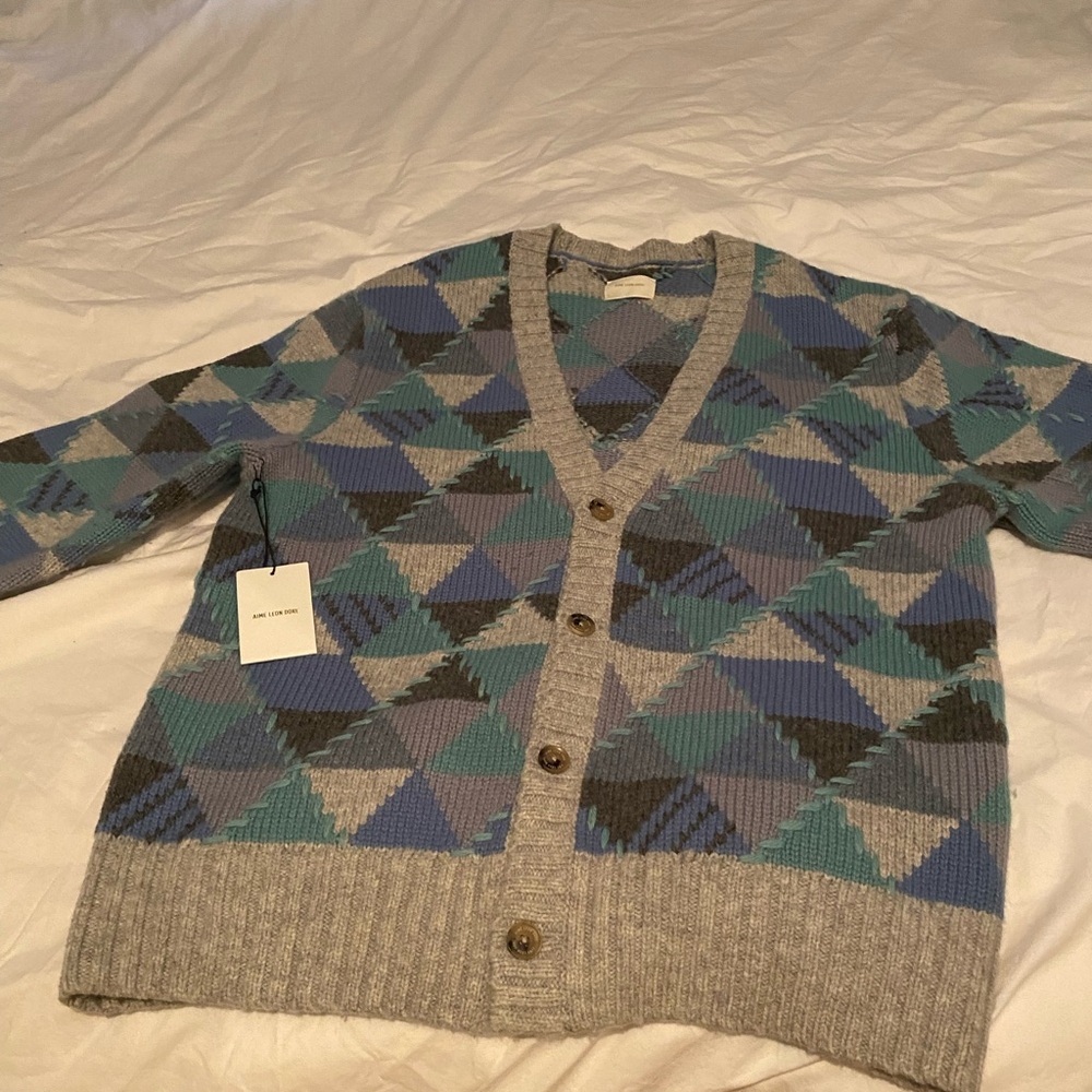 NWT Aime Leon Dore Patchwork Cardigan Men’s Size L Fall/Winter 2022
